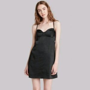 Wild Fable Black Silk Babydoll Dress // Size Medium